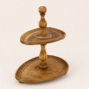 Handcrafted 2 Tier Wooden <b>Cake</b> <b>Stand</b> & Cupcake Display Mango Wood Tiered Serving Tray for Wedding Birthday Parties - Product Image 5