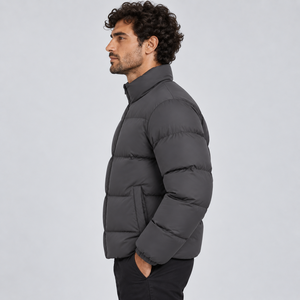 Veste matelassée d'hiver imperméable à col montant pour homme, personnalisable, style doudoune, pour l'extérieur, vente en gros - Product Image 2