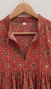 Cotton Lace Floral Hand Block Print Women's Indian Boho Style Tank <b>Tops</b> - Product Image 5