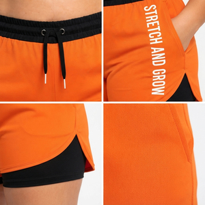 Shorts Deportivos de Doble Capa para Mujer, Tallas Grandes, con Cordón Ajustable en la Cintura, Shorts de Compresión Internos 2 en 1, Ropa Deportiva para Mujer - Product Image 6
