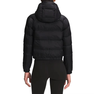 Premium Black Hooded Cropped <b>Women</b> Black Quilted Puffer <b>Jacket</b> Long Sleeve Zip Up <b>Warm</b> <b>Winter</b> Coat Cozy Fashion Streetwear - Product Image 4
