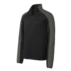 Chaqueta de Forro Polar para Hombre, Color Negro y Gris, con Bloques de Color, Cierre Completo, Cuello Alto, Estilo Deportivo, Transpirable, de Poliéster - Product Image 2