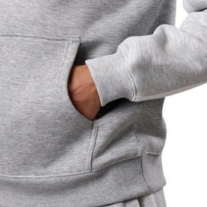 Mens Light Grey Fleece Hooded <b>Tracksuit</b> Casual Athletic Gymwear Jogger Set Streetwear Winter Sports Activewear Outfit - Product Image 4