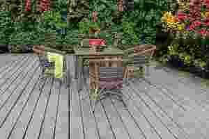 Juego de Mesa de Centro Moderno para Patio con Estructura de Ratán y Tapa de Vidrio - Product Image 2