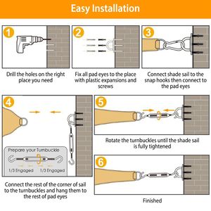 Kit di Accessori in Acciaio Inox per l'Installazione di Tende da Sole e Reti Ombreggianti - Product Image 3