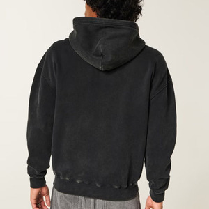 Sweat à capuche zippé surdimensionné personnalisé pour homme, style streetwear, délavé à l'acide, effet vieilli, imprimé en relief, délavé soleil - Product Image 3