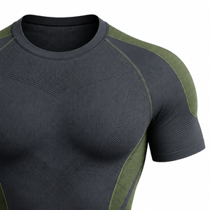 Camiseta Deportiva de Compresión para Hombre, Transpirable, de Secado Rápido, para Entrenamiento Atlético, Gimnasio, Running, Rendimiento Deportivo, Capa Base - Product Image 3