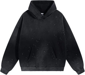 Conjunto de Sudadera y Pantalones Deportivos para Hombre, Fabricado en Fábrica, 100% Algodón, 450 g/m², Corte Acampanado, Efecto Desgastado por el Sol, con Pedrería en Toda la Superficie - Product Image 5