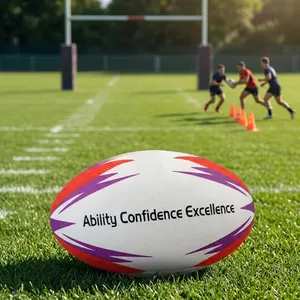 Balón de Rugby Personalizado para Entrenamiento, Caucho Sintético Premium de Larga Duración, Disponible en Tallas 3, 4 y 5 para Niños, Jóvenes y Adultos - Product Image 4