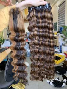 Perruques ondulées inspirées de l'océan, sans emmêlement, sans perte de cheveux Remy vietnamiens de qualité - Product Image 6