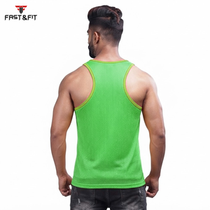 Wholesale Price New Arrivals Factory Price Breathable Plain Dyed Men Sports Mesh Sleeveless Mesh <b>Singlets</b> for Men - Product Image 2