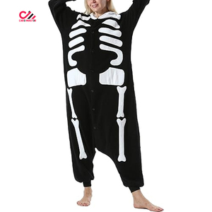 CARE MASTER Mono de Dormir de Forro Polar para Mujer, con Capucha, Manga Larga, Color Sólido, Cierre Frontal Completo, Ropa Casual de Otoño - Product Image 3
