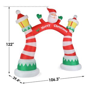 8.9 FT Lighted LED Christmas Inflatable Archway Santa Claus Yard Decorations Outdoor Holiday Blow-Up Arch with LED Built-In - Product Image 4