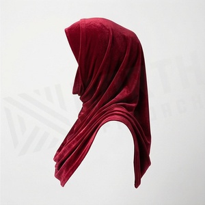 Bufanda con Capucha de Terciopelo para Mujer, Color Sólido, Poliéster, Cálida para Invierno, Estilo Étnico de Oriente Medio, para Uso Diario - Product Image 3