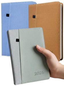 2026 Diary A5 <b>Day</b> to Page Full Year <b>Planner</b> Desk Luxury Stitched Fabric Cover - Product Image 5