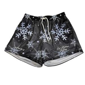 Pantalones cortos de gimnasio de malla gruesa para levantamiento de potencia, sublimación, venta al por mayor, marca hecha con logotipo bordado corto, de OSTROWEARS ENTERPRISES - Product Image 1