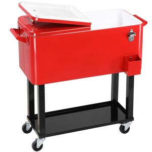 80Qt <b>Red</b> <b>Box</b> with Drain Pipe Black Square Tube Freezer Incubator Cooler <b>Box</b> - Product Image 1