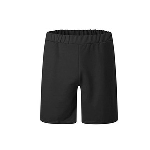 Camiseta negra de cuello redondo para hombre, de color sólido, tejido de punto, informal, para verano. Conjunto de pantalones cortos deportivos y camiseta para hombre y mujer. - Product Image 4
