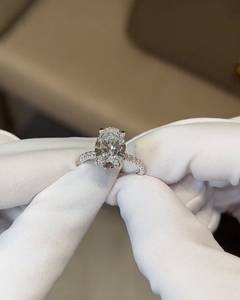 3.5 Carat Oval Cut Moissanite <b>Solitaire</b> Engagement <b>Ring</b> for Women | Hidden Halo Wedding <b>Ring</b> | Luxury Bridal Jewelry - Product Image 3