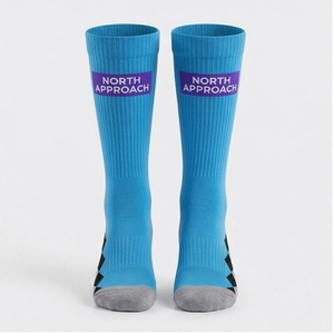 North Approach <b>Knee</b> <b>High</b> Running <b>Socks</b> Blue Breathable Spandex Polyester Adults Summer Sport <b>Socks</b> - Product Image 1
