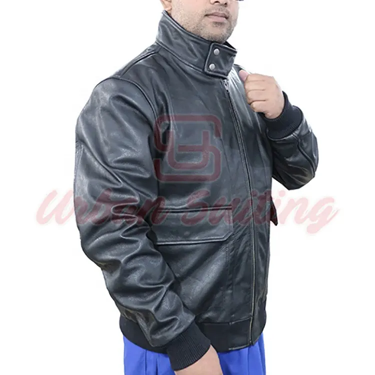 New Arrivals Best Selling Custom Made Latest Design Genuine Cow Hide Leather Bomber Jacket for Men's