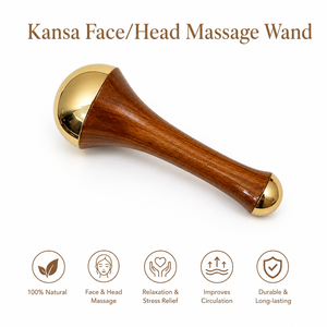 Masseur de pieds en bois Kansa Bold Blossom, poignée polie, style Wabi Sabi, conçu pour la relaxation et les soins personnels - Product Image 3