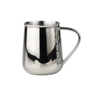Mug à bière en acier inoxydable à double paroi 450 ml, en forme de baril, isotherme, en métal, incassable, avec poignée - Product Image 2