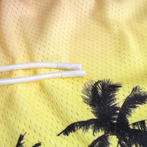 Breathable Men Summer Shorts 100% Cotton Casual Streetwear Mesh Shorts <b>Elastic</b> Waist Lightweight Jogging Gym Shorts - Product Image 2