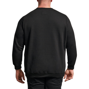 Plus Size <b>Men's</b> Plaid Anti-Shrink Knitted <b>Sweatshirt</b> Big & Tall Ebony <b>Grey</b> - Product Image 3