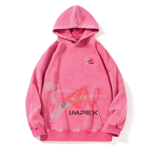 Sudadera con capucha vintage para hombre, 330 g/m², efecto desgastado por el sol, sin cordón, calidad E, gris lavado ácido, primavera-otoño 2026, venta al por mayor - Product Image 5