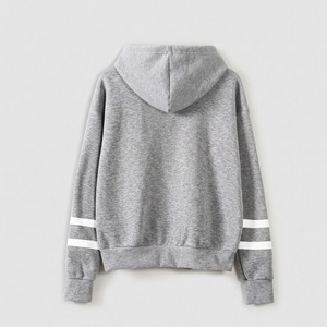 Custom Fleece <b>Hoodie</b> <b>Mens</b> <b>Grey</b> Striped Sleeve Oversized Pullover Sweatshirt <b>Plain</b> Blank Streetwear Heavyweight Hoodies Wholesale - Product Image 6
