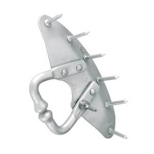 Détartreur de veaux réglable et réutilisable en métal galvanisé avec plaque de protection et pointes - Outil professionnel anti-sucette pour le sevrage du bétail - Product Image 1