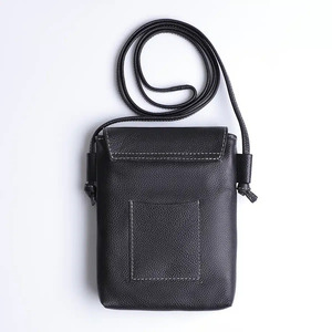 Bolso bandolera de cuero negro para mujer con cierre de botón a presión, estilo clásico, portátil, para uso diario - Bolso bandolera - Product Image 2