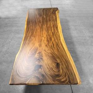 Table à manger rectangulaire en bois rustique éco-responsable faite à la main, design moderne, stable, 6 places, pieds en métal, meubles pour la maison - Product Image 4