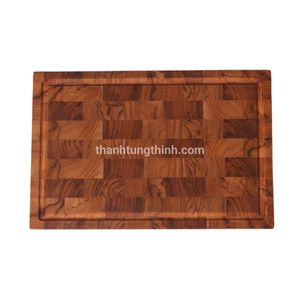 Tabla de cortar de madera de teca, forma rectangular, antideslizante, paquete individual, procedente de Vietnam - Product Image 2