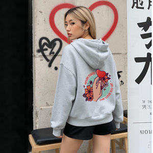 Sweat-shirt à capuche zippé pour femmes et hommes, 300 GSM, doux, manches longues, vêtements de sport décontractés, vêtements de détente, sweat-shirt chaud pour l'extérieur - Product Image 2