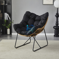 Fauteuil à bascule en rotin de luxe au design moderne, gris durable, convertible pour la maison, le bureau, l'extérieur, la salle à manger, la chambre à coucher