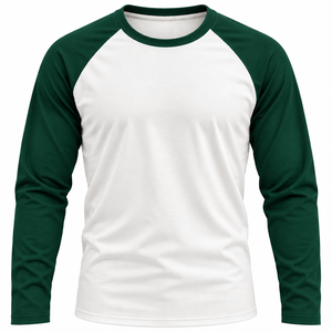 Camiseta raglán de manga larga personalizada para hombre, camiseta de béisbol con cuello redondo, camisa informal de algodón - Product Image 2