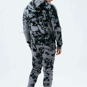 Conjunto Deportivo Informal para Hombre, Estilo Urbano, Sudadera con Capucha y Pantalones, Estilo Contemporáneo, Lavado Ácido - Product Image 2