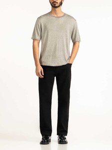 เสื้อยืดผู้ชายฤดูร้อนสั่งทำขายส่ง สีเทาอ่อน คอกลม ผ้าถัก เสื้อยืดผ้าฝ้ายถัก สไตล์มินิมอล ชุดลำลองฤดูร้อน - Product Image 6