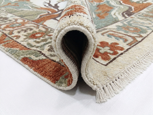 DECORDEC Hand <b>Tufted</b> <b>Rug</b> Neutral Beige Solid Color Mid-Century Modern Design Premium Eco-Friendly Non-Slip Thick Pile Cotton - Product Image 6