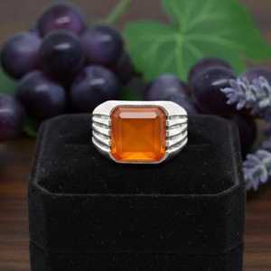 Orange Onyx <b>Ring</b> 925 Sterling Silver Mens Handmade Gemstone Jewelry <b>Statement</b> <b>Ring</b> Elegant Gift For Him - Product Image 1