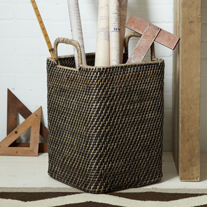 Rattan <b>basket</b> set hand-braided black laundry storage <b>baskets</b> <b>cheap</b> price from top supplier - Product Image 3