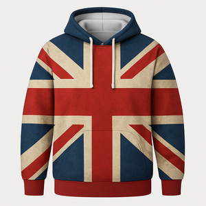 Sudadera con Capucha y Estampado Digital Premium del Puente de Brooklyn, Estilo Holgado, Manga Larga, Bolsillo Tipo Canguro, Deportiva, Informal - Product Image 3