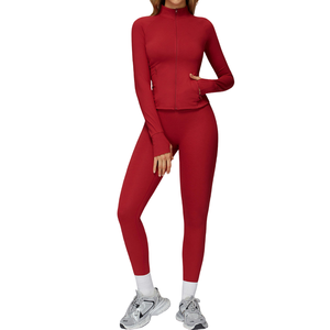 Zip up Fitted Activewear Women <b>Top</b> Cropped <b>Zipper</b> Sport Gym Jackets Custom Training Athletic Sweat Wicking Running Workout Yoga - Product Image 1