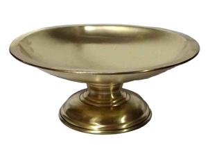 Bandeja redonda antigua de metal, cobre, latón, vanity, bandeja de servicio de acero inoxidable - Product Image 2