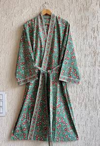Vestido casual tipo kimono con estampado artesanal, ajuste holgado, largo midi, manga larga, para todas las estaciones, proveedor de pedidos al por mayor - Product Image 2