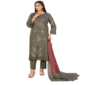 Vestidos de novia indios bordados de lujo para mujer Tawakkal <span class=keywords><strong>Anarkali</strong></span> Trajes Venta con descuento <span class=keywords><strong>Material</strong></span> viscosa - Product Image 1