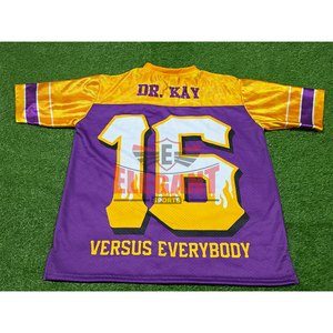 Camiseta de fútbol americano de malla, tela de alta calidad, para adultos, cuello en V, manga corta, estilo oversize. - Product Image 6