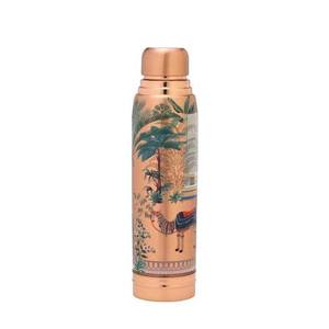 Thermos en cuivre avec motif de palmier oriental et de chameau, bouteille de voyage portable - Product Image 2